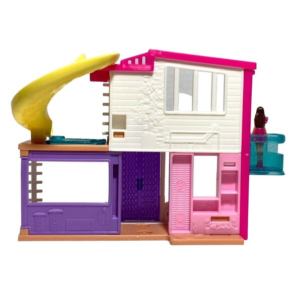 Mini BarbieLand Dreamhouse & Mini Barbie Doll Elevator Slide Pool #HYF47 Mattel - Picture 7 of 16